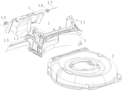 Deck Diagram and Parts List for 11A-A2BE752 2023 Yard Machines Lawn Mower